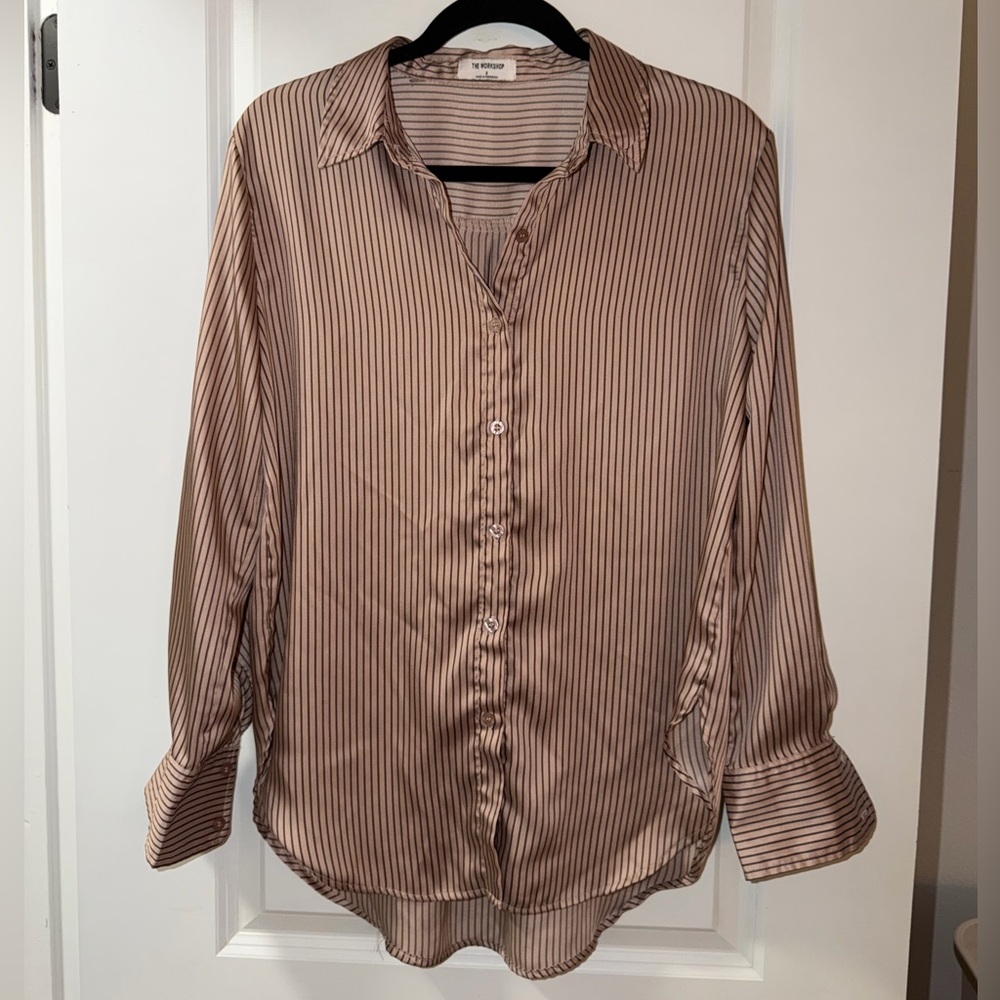 The Workshop Pinstripe Longsleeve Top - Small